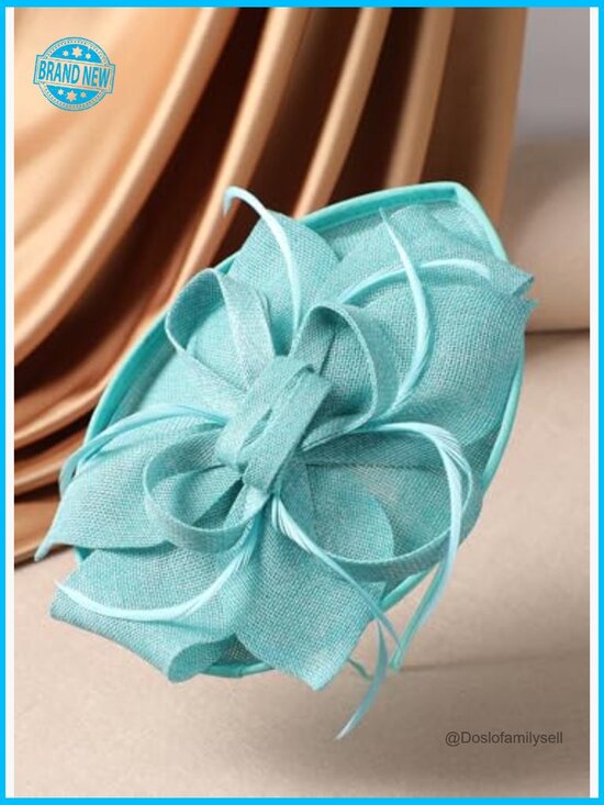 Feather Fascinator Hat Elegant Tea Party Hair Clip Derby Headpiece main image 4